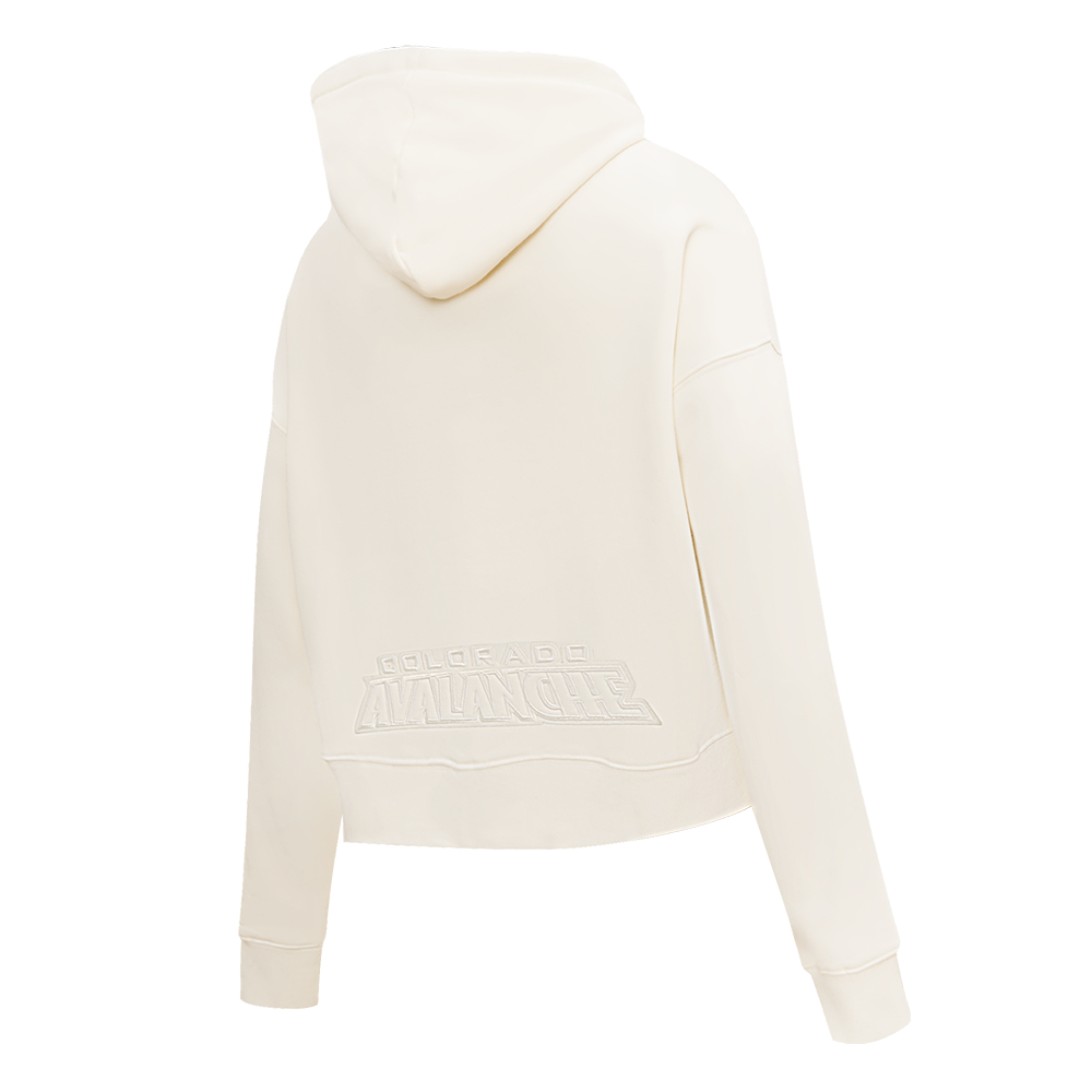 NHL COLORADO AVALANCHE NEUTRAL WOMEN'S CROPPED PULLOVER HOODIE (EGGSHELL)