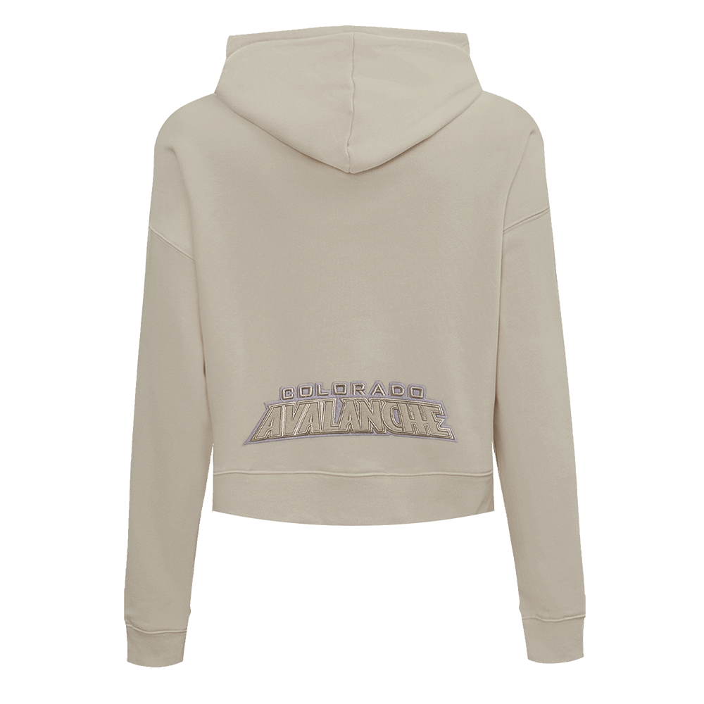 NHL COLORADO AVALANCHE NEUTRAL WOMEN'S CROPPED PULLOVER HOODIE (TAUPE)