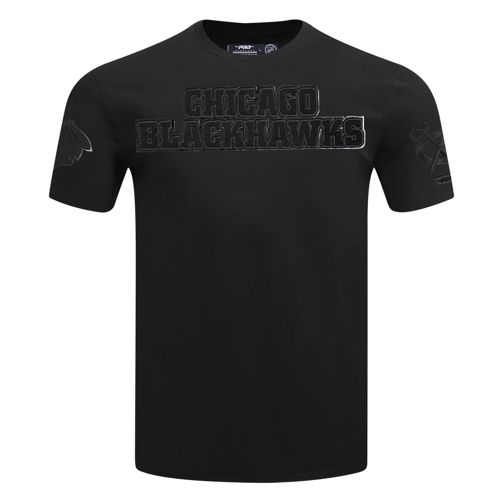 NHL CLASSIC 3BK T-SHIRT EN JERSEY SIMPLE CHICAGO BLACKHAWKS (TRIPLE NOIR HOMME)