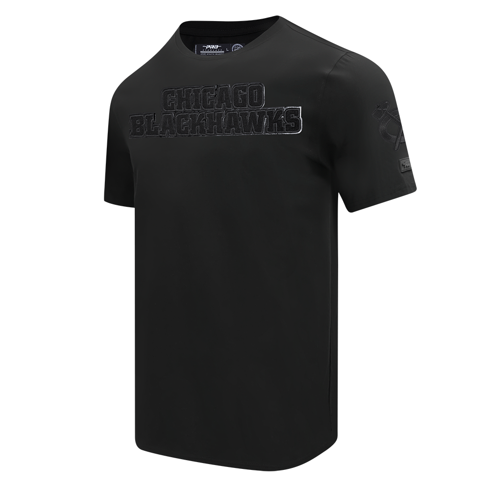 NHL CLASSIC 3BK T-SHIRT EN JERSEY SIMPLE CHICAGO BLACKHAWKS (TRIPLE NOIR HOMME)