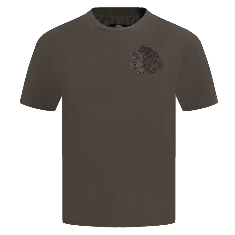 NHL CHICAGO BLACKHAWKS NEUTRAL MEN'S CJ DROP SHOULDER TEE (DARK TAUPE)