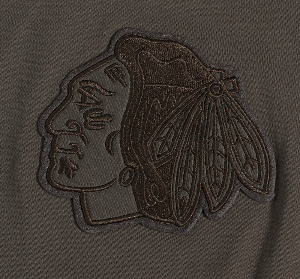 NHL CHICAGO BLACKHAWKS NEUTRAL MEN'S CJ DROP SHOULDER TEE (DARK TAUPE)