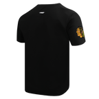 NHL CHICAGO BLACKHAWKS SCRIPT TAIL T-SHIRT EN JERSEY SIMPLE POUR HOMME (NOIR)