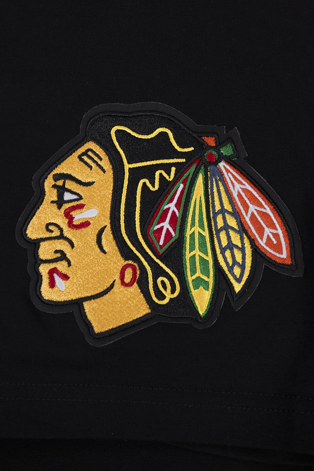 NHL CHICAGO BLACKHAWKS SCRIPT TAIL T-SHIRT EN JERSEY SIMPLE POUR HOMME (NOIR)
