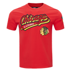 NHL CHICAGO BLACKHAWKS SCRIPT TAIL MEN'S SJ TEE (RED)