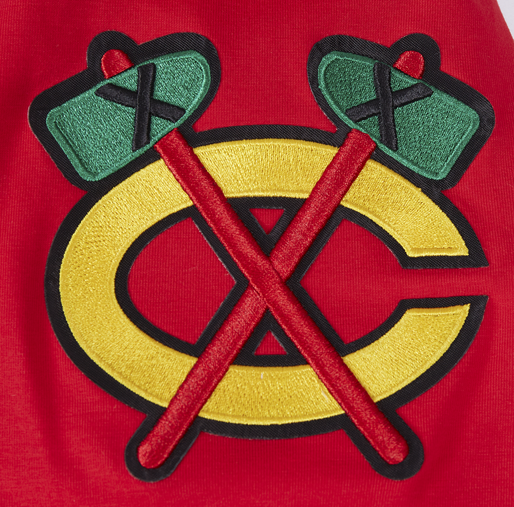 NHL CHICAGO BLACKHAWKS SCRIPT TAIL MEN'S SJ TEE (RED)