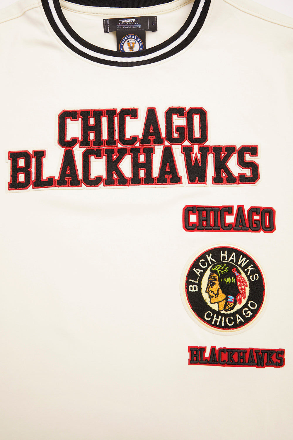NHL CHICAGO BLACKHAWKS RETRO CLASSIC MEN'S DK TEE (EGGSHELL/ BLACK)