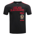 NHL CHICAGO BLACKHAWKS RETRO CLASSIC MEN'S SJ STRIPED TEE (BLACK/RED)