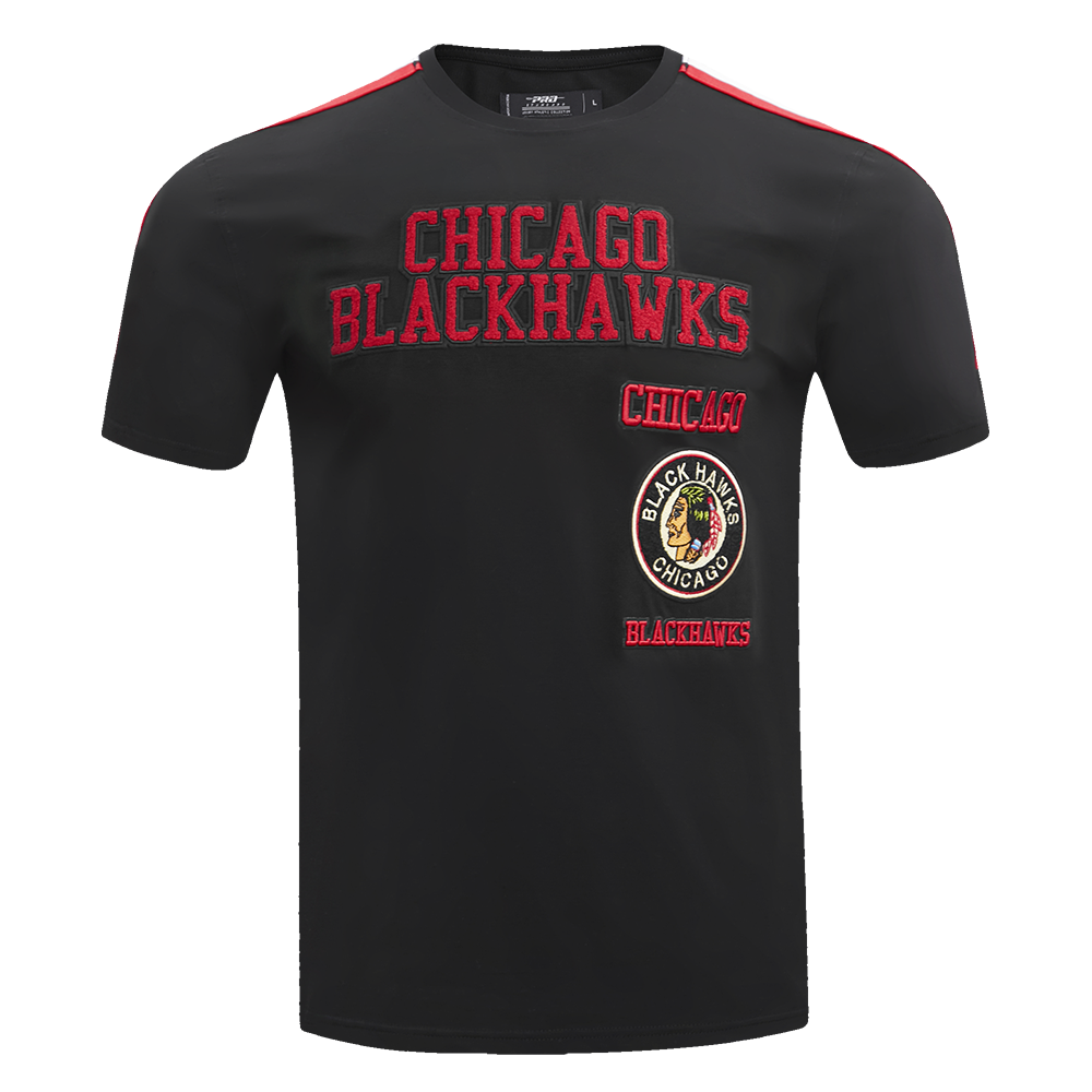 NHL CHICAGO BLACKHAWKS RETRO CLASSIC MEN'S SJ STRIPED TEE (BLACK/RED)