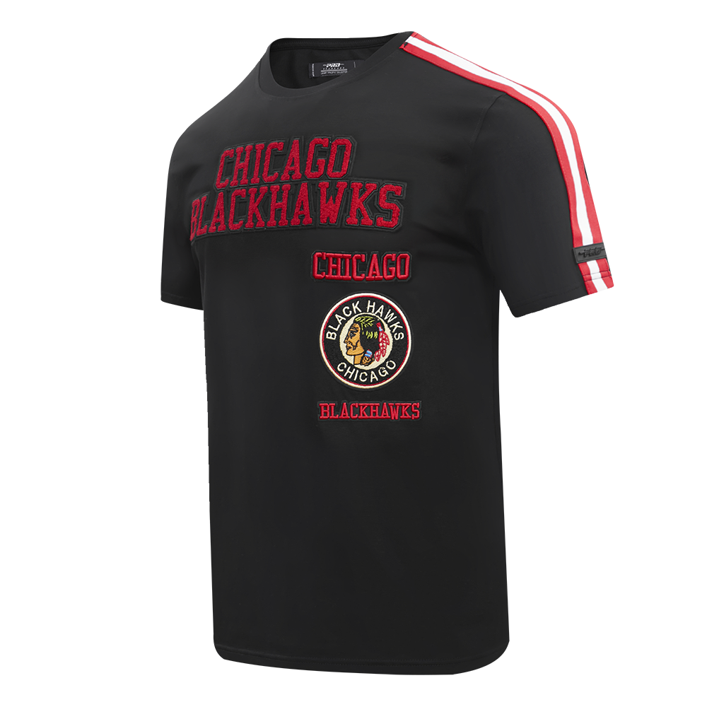 NHL CHICAGO BLACKHAWKS RETRO CLASSIC MEN'S SJ STRIPED TEE (BLACK/RED)