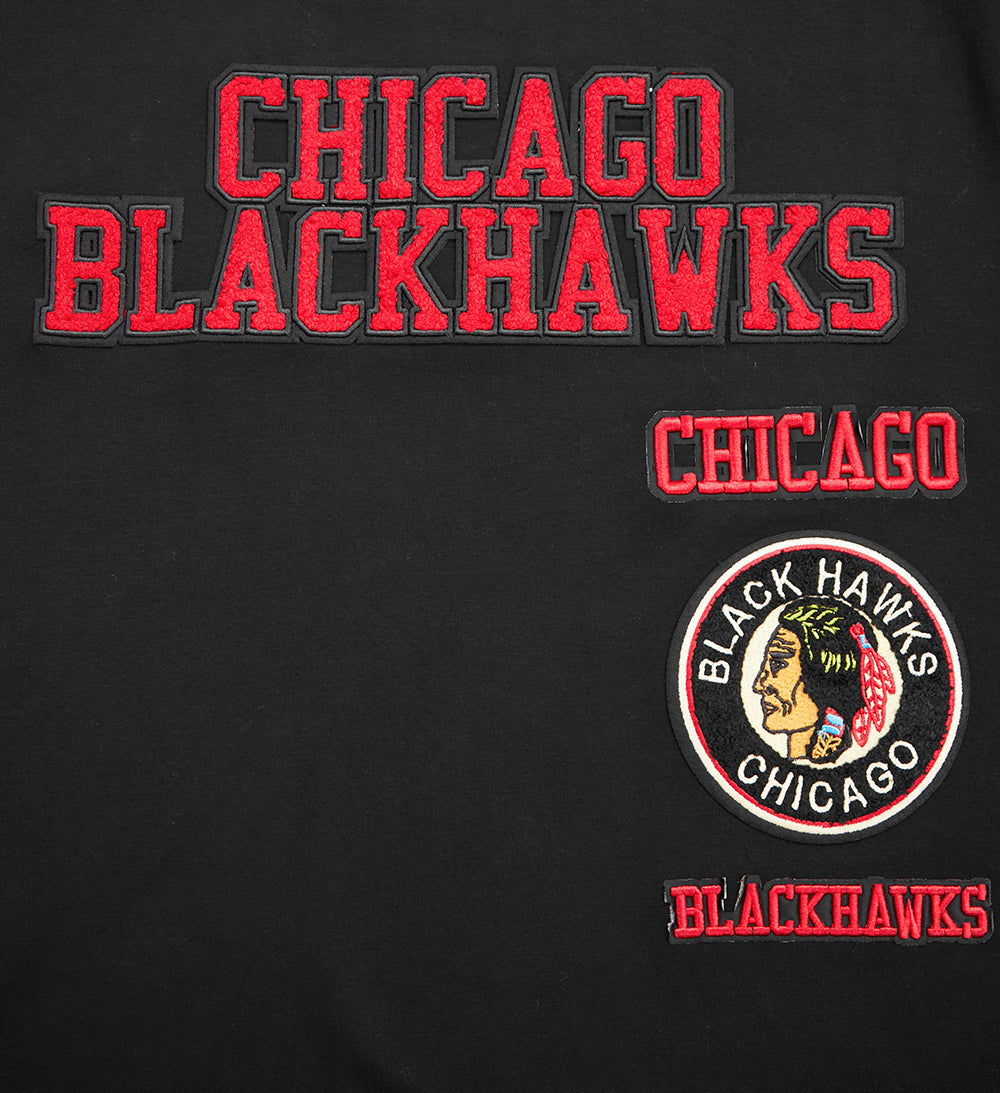 NHL CHICAGO BLACKHAWKS RETRO CLASSIC MEN'S SJ STRIPED TEE (BLACK/RED)