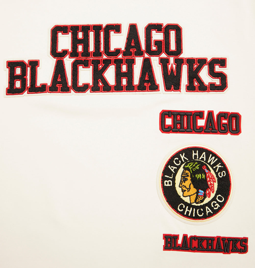 NHL CHICAGO BLACKHAWKS RETRO CLASSIC MEN'S SJ STRIPED TEE (EGGSHELL/ BLACK)