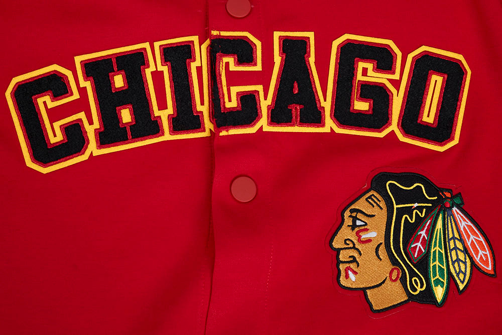 NHL CHICAGO BLACKHAWKS CLASSIC MEN'S WARM UP JACKET (RED/BLACK)