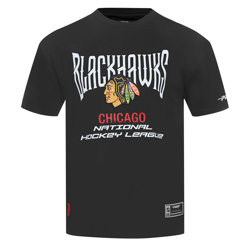 NHL CHICAGO BLACKHAWKS CITY TOUR 2.0 MEN'S CJ DROP SHOULDER TEE (BLACK)
