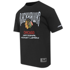 NHL CHICAGO BLACKHAWKS CITY TOUR 2.0 MEN'S CJ DROP SHOULDER TEE (BLACK)