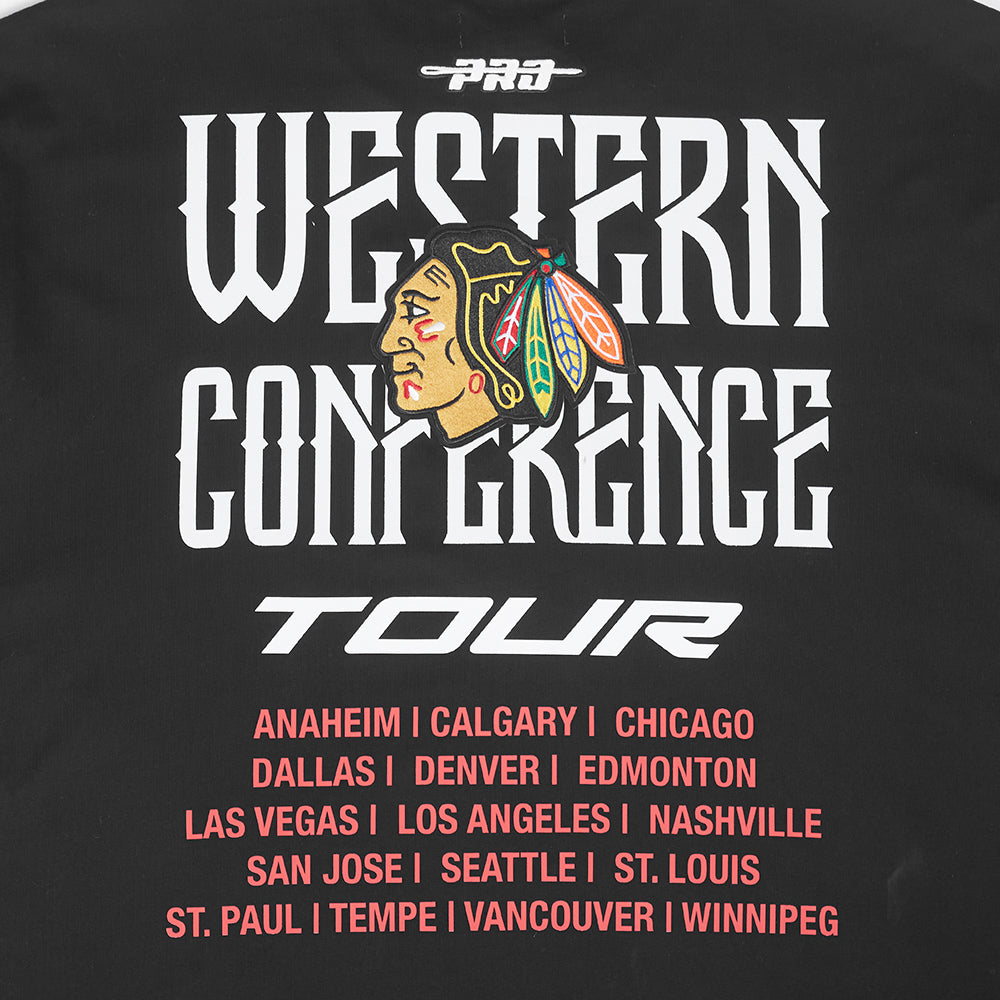 NHL CHICAGO BLACKHAWKS CITY TOUR 2.0 MEN'S CJ DROP SHOULDER TEE (BLACK)