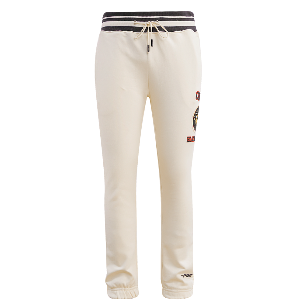 NHL CHICAGO BLACKHAWKS RETRO CLASSIC MEN'S FLC SWEATPANT (EGGSHELL/ BLACK)