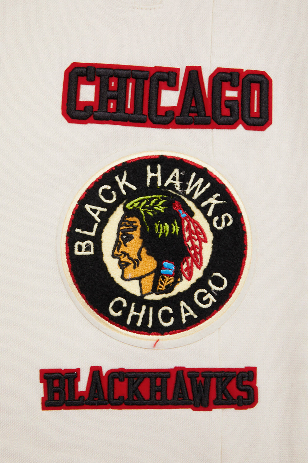 NHL CHICAGO BLACKHAWKS RETRO CLASSIC MEN'S FLC SWEATPANT (EGGSHELL/ BLACK)