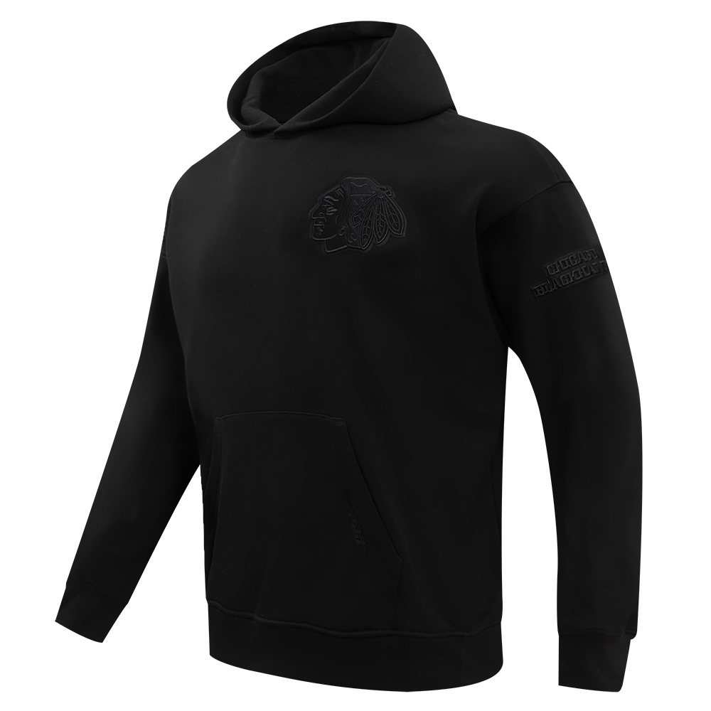 NHL CHICAGO BLACKHAWKS NEUTRAL MEN'S DROP SHOULDER FLC PO HOODIE (BLACK)