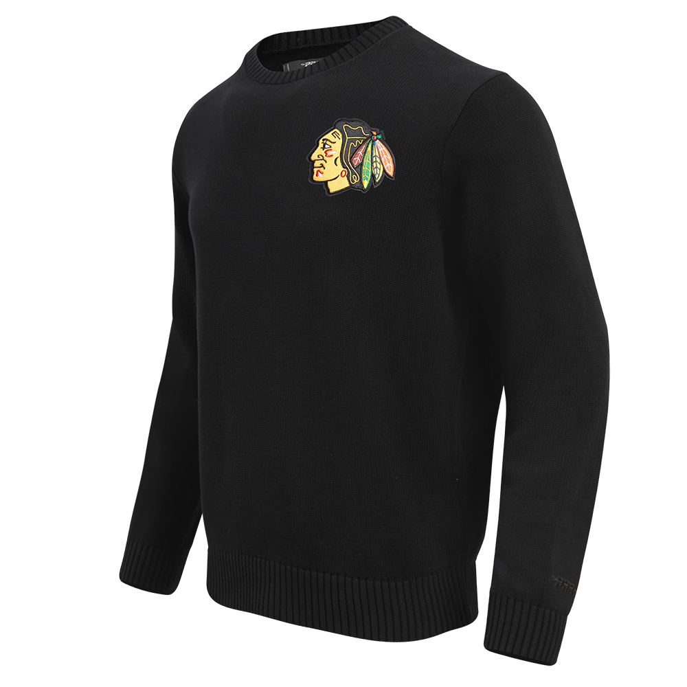 NHL CHICAGO BLACKHAWKS KNIT BOX MEN'S SET CREWNECK SWEATER (BLACK)