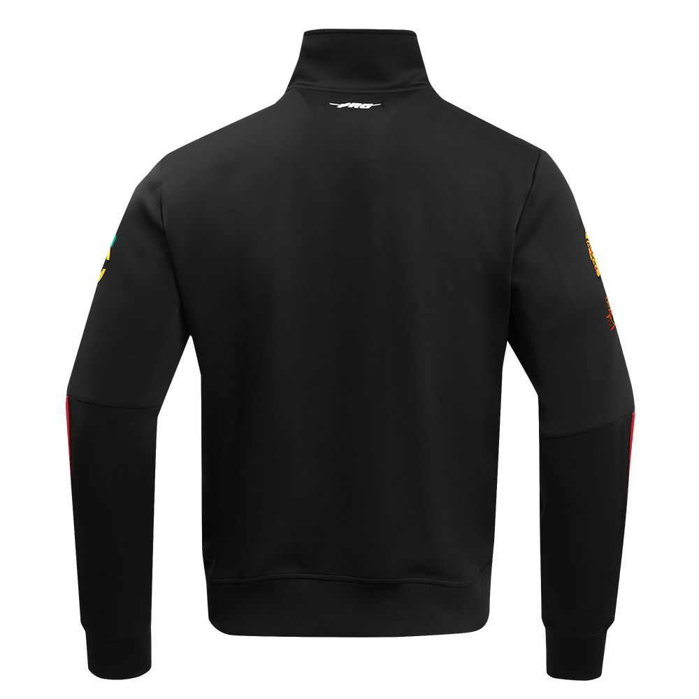 NHL CHICAGO BLACKHAWKS CLASSIC CHENILLE MEN'S TRACK JACKET (BLACK/RED)