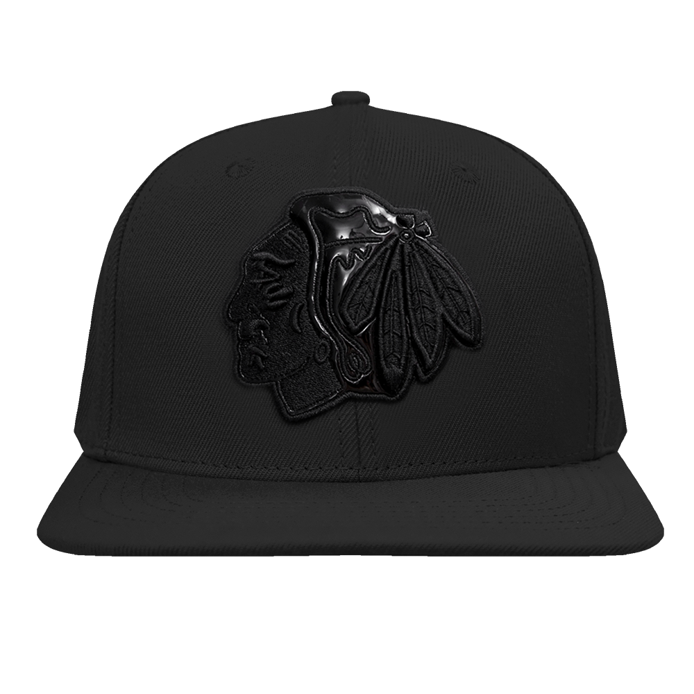 NHL CHICAGO BLACKHAWKS CLASSIC 3BK CASQUETTE SNAPBACK EN LAINE POUR UNISEXE (TRIPLE NOIR)