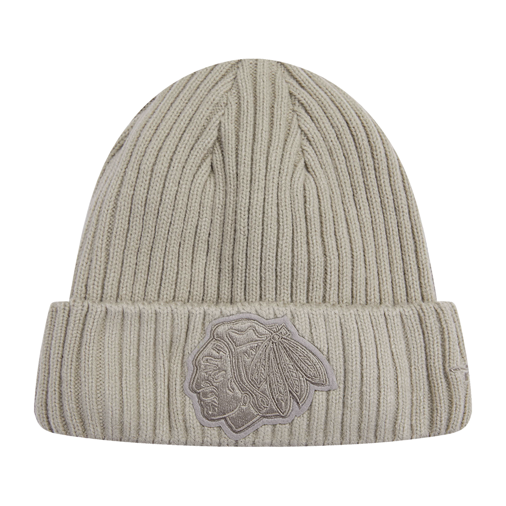 NHL CHICAGO BLACKHAWKS NEUTRAL BEANIE (TAUPE)