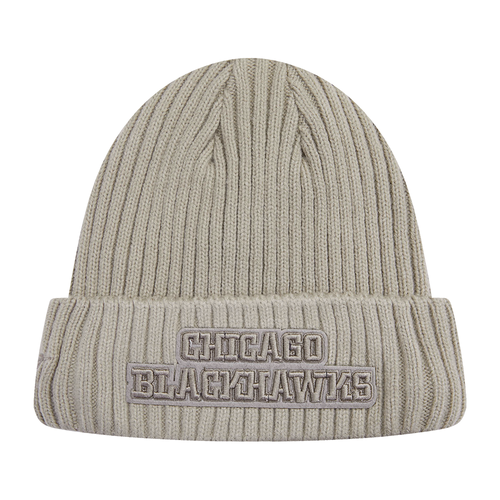 NHL CHICAGO BLACKHAWKS NEUTRAL BEANIE (TAUPE)