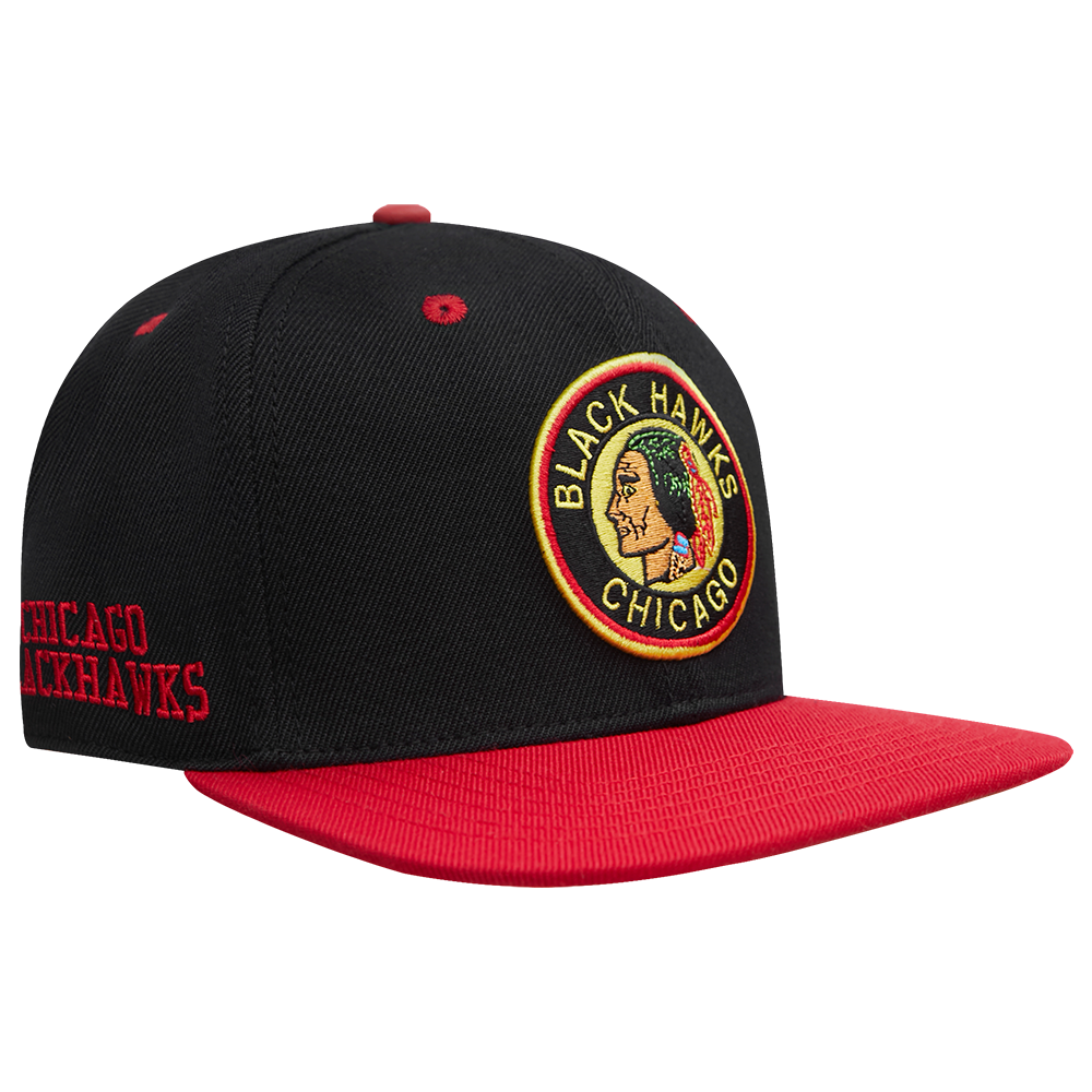 NHL CHICAGO BLACKHAWKS RETRO CLASSIC UNISEX PRIMARY LOGO WOOL SNAPBACK (BLACK)
