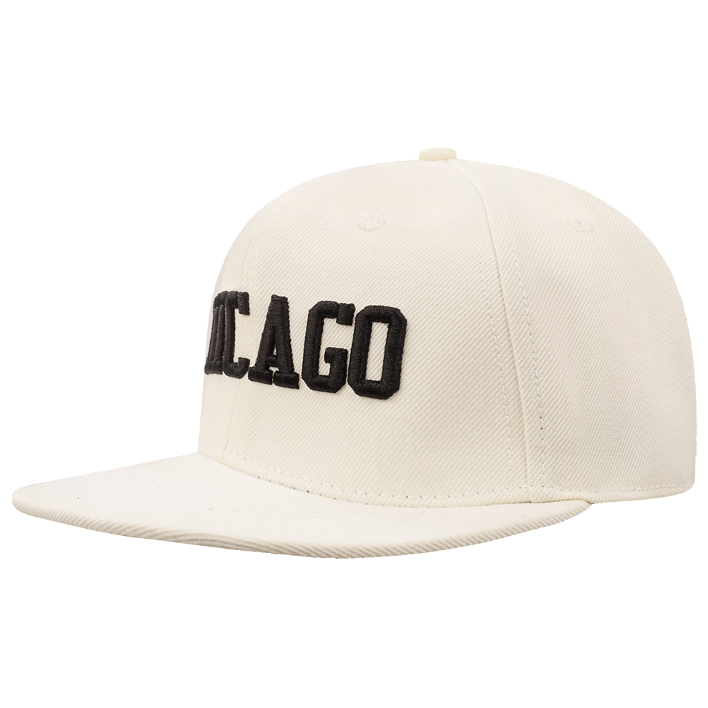 NHL CHICAGO BLACKHAWKS RETRO CLASSIC UNISEX WORDMARK LOGO WOOL SNAPBACK (EGGSHELL)