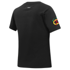 NHL CHICAGO BLACKHAWKS CLASSIC T-SHIRT EN JERSEY SIMPLE À COUPE AJUSTÉE POUR FEMME (NOIR)