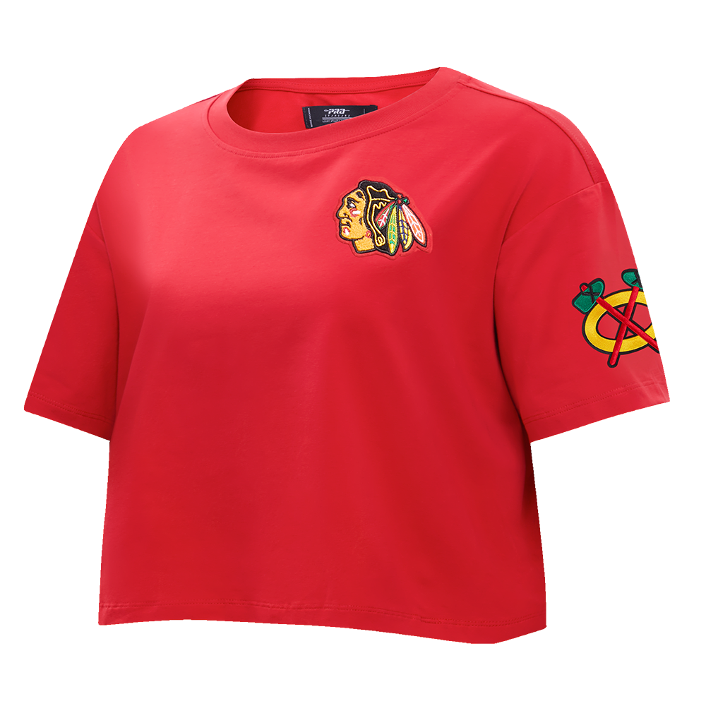 NHL CHICAGO BLACKHAWKS CLASSIC WOMEN'S SJ BOXY TEE (RED)