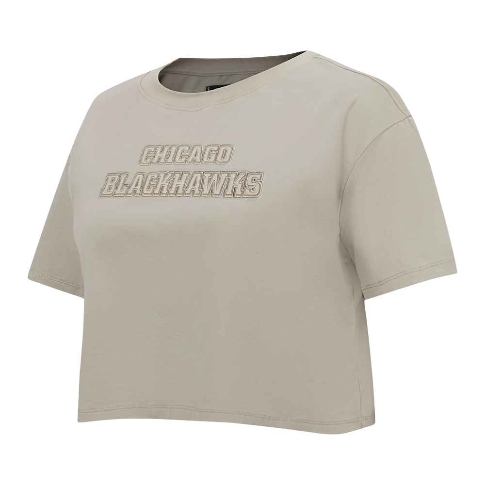 NHL CHICAGO BLACKHAWKS NEUTRAL WOMEN'S BOXY TEE (TAUPE)