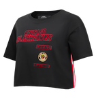 NHL CHICAGO BLACKHAWKS RETRO CLASSIC T-SHIRT À COUPE CARRÉE POUR FEMME (NOIR)