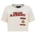 NHL CHICAGO BLACKHAWKS RETRO CLASSIC T-SHIRT À COUPE CARRÉE POUR FEMME (COQUILLE D'ŒUF)