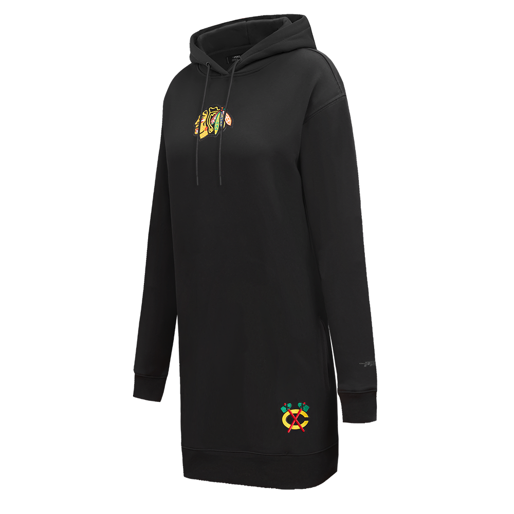 NHL CHICAGO BLACKHAWKS CLASSIC ROBE À CAPUCHON EN MOLLETON POUR FEMME (NOIR)
