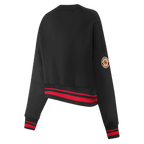 NHL CHICAGO BLACKHAWKS RETRO CLASSIC CHANDAIL À COL ROND CÔTELÉ POUR FEMME (NOIR/ROUGE/NOIR)