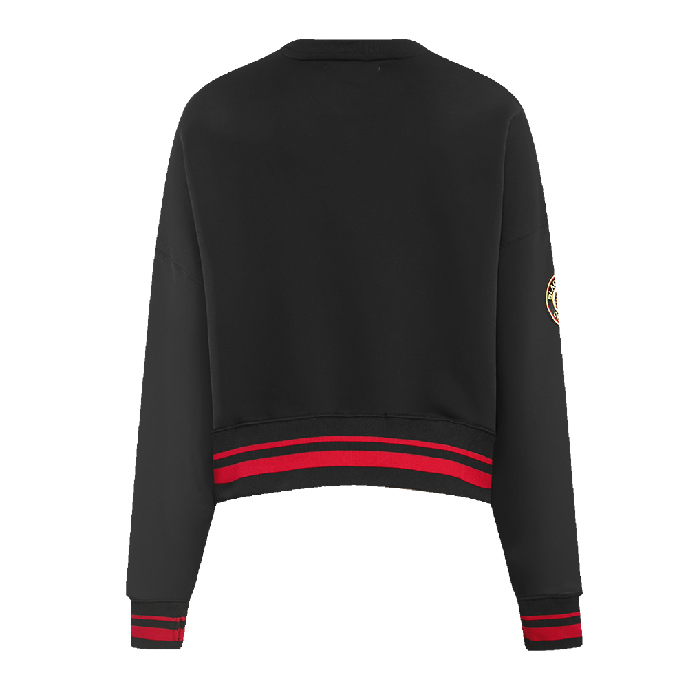 NHL CHICAGO BLACKHAWKS RETRO CLASSIC CHANDAIL À COL ROND CÔTELÉ POUR FEMME (NOIR/ROUGE/NOIR)