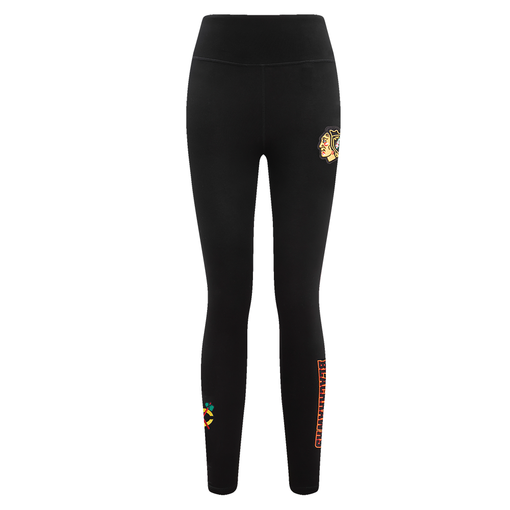 NHL CHICAGO BLACKHAWKS CLASSIC LEGGING EN JERSEY ÉPAIS POUR FEMME (NOIR)