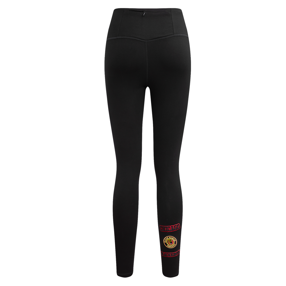 NHL CHICAGO BLACKHAWKS RETRO CLASSIC LEGGING EN JERSEY POUR FEMME (NOIR)