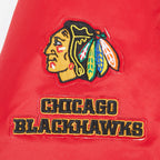 NHL CHICAGO BLACKHAWKS CLASSIC BLOUSON EN SATIN POUR FEMME (ROUGE)