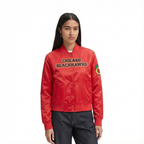 NHL CHICAGO BLACKHAWKS CLASSIC BLOUSON EN SATIN POUR FEMME (ROUGE)