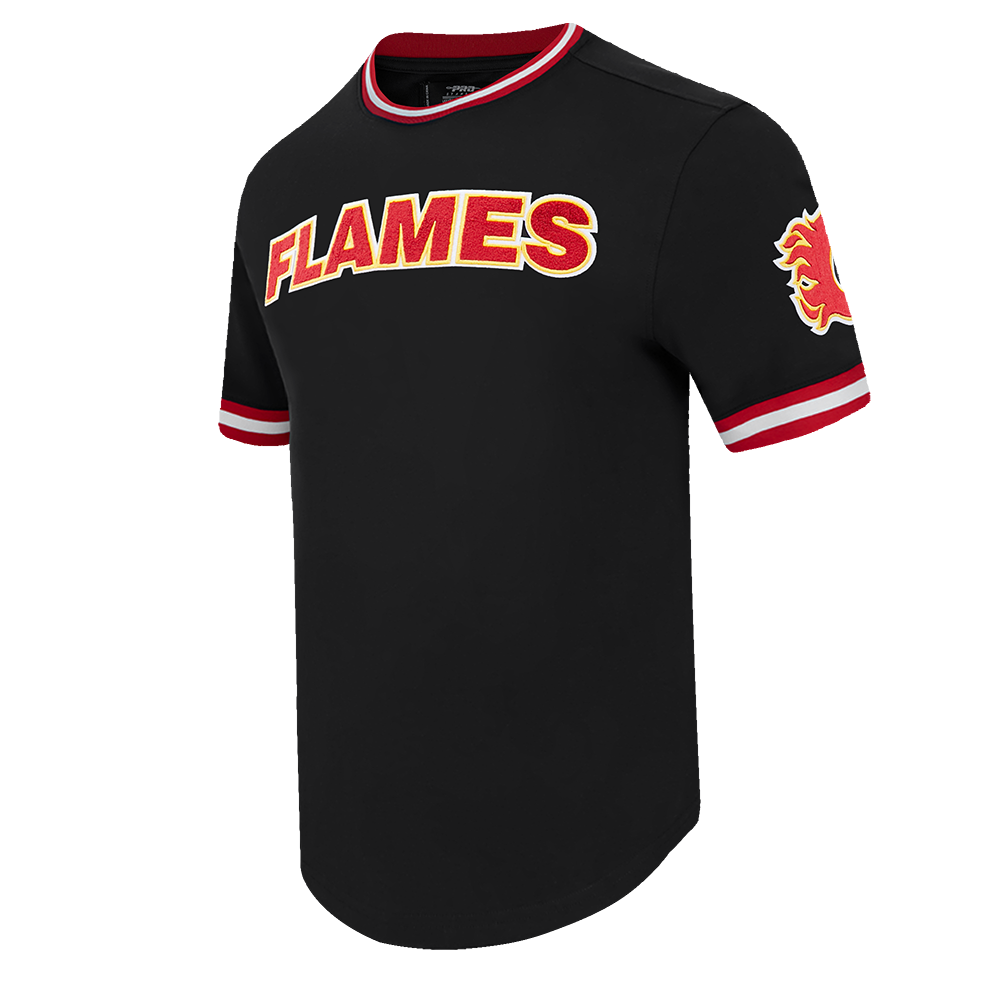NHL CALGARY FLAMES CLASSIC CHENILLE MEN'S DK TEE (BLACK/RED)