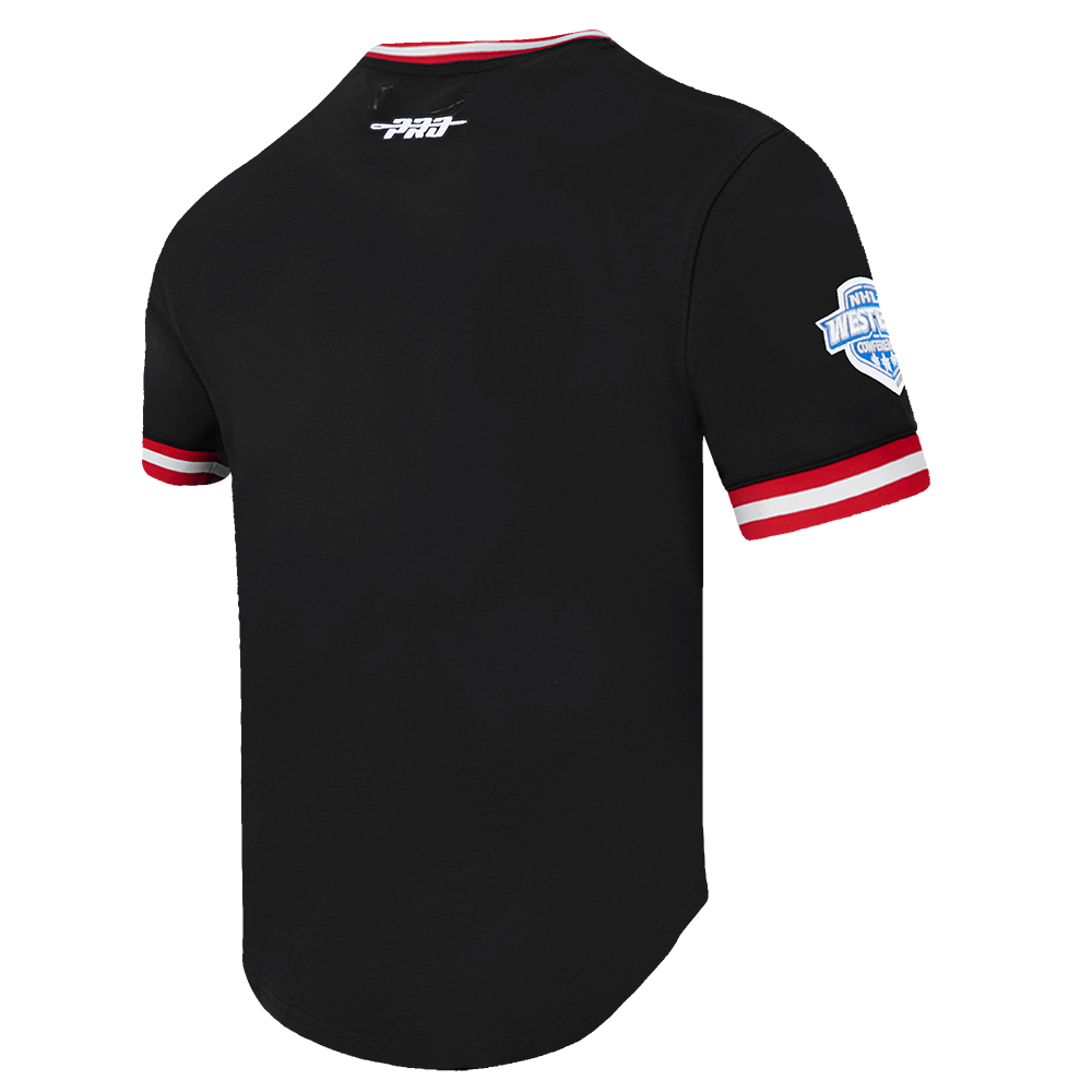 NHL CALGARY FLAMES CLASSIC CHENILLE MEN'S DK TEE (BLACK/RED)