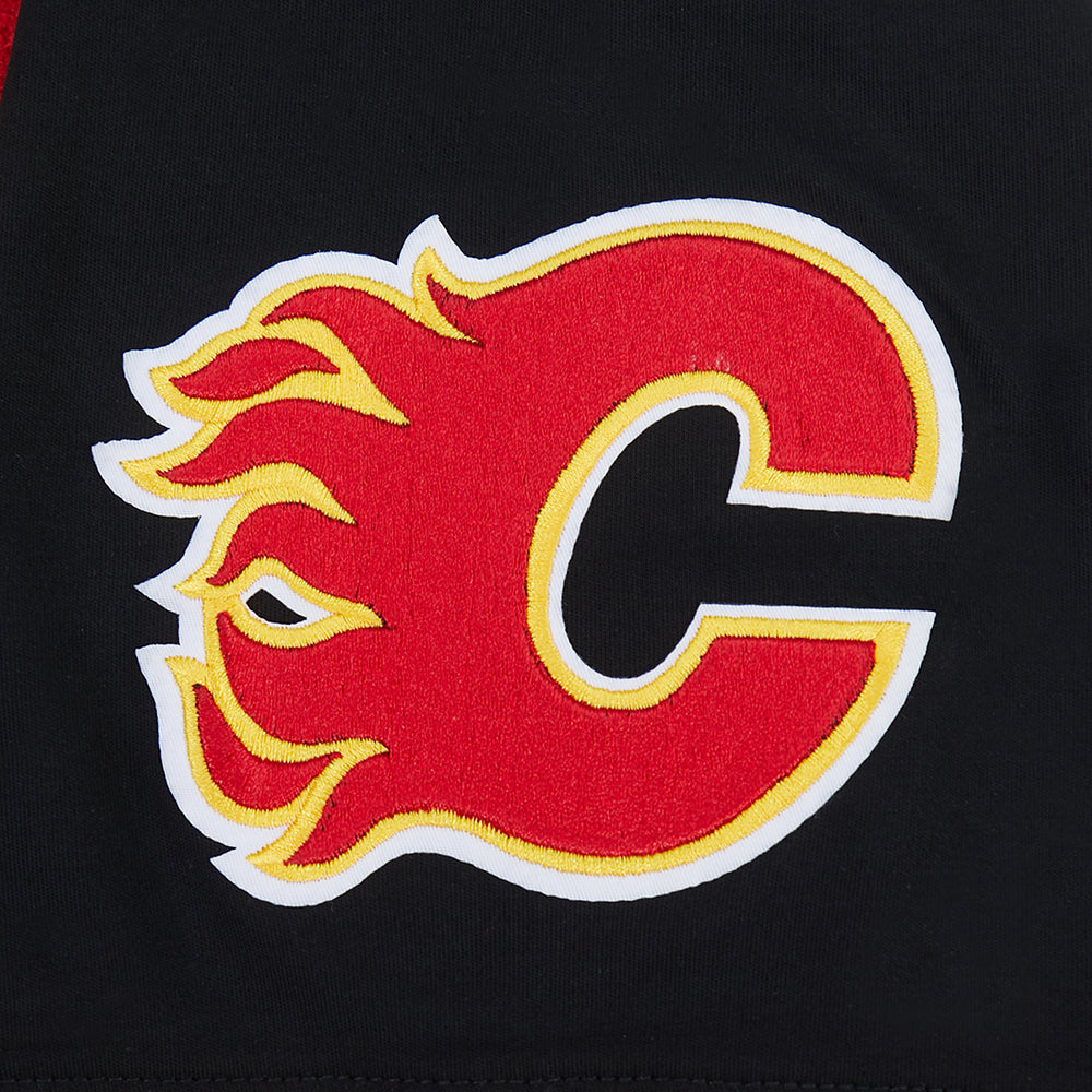 NHL CALGARY FLAMES CLASSIC CHENILLE MEN'S DK TEE (BLACK/RED)