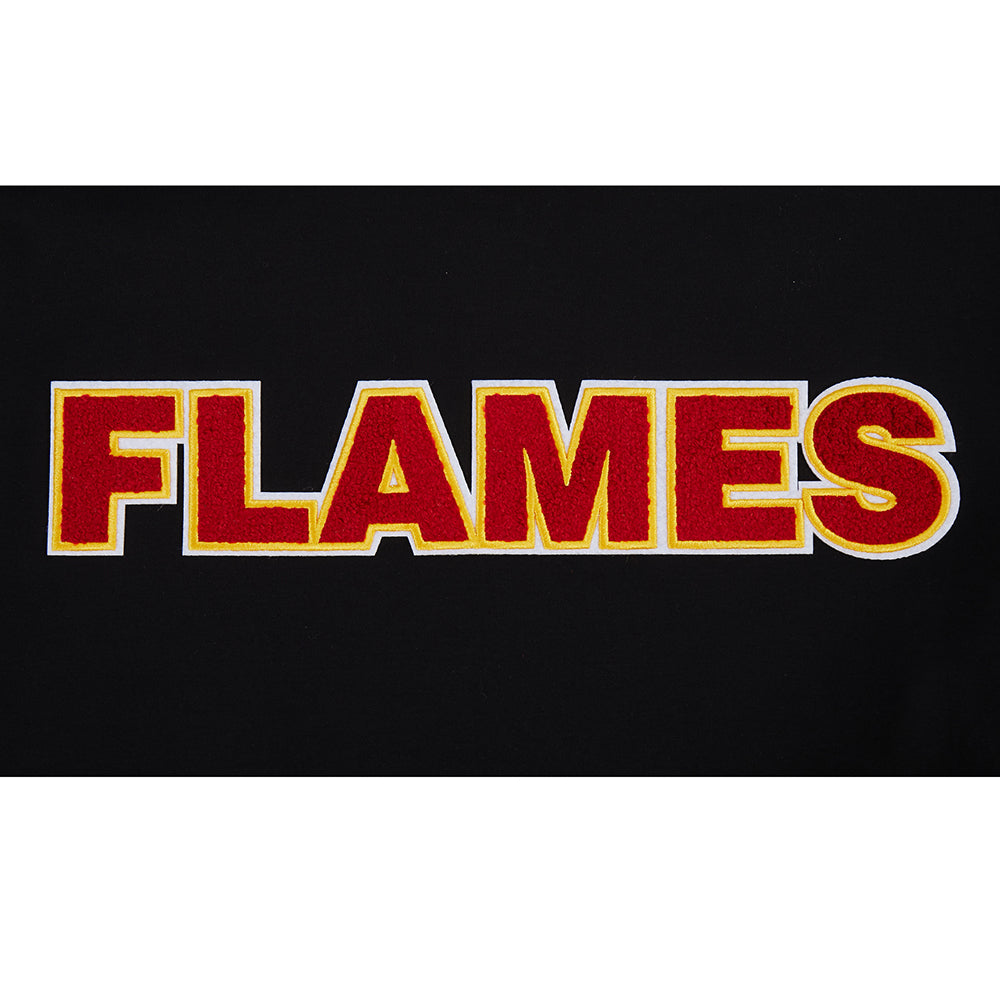 NHL CALGARY FLAMES CLASSIC CHENILLE MEN'S DK TEE (BLACK/RED)