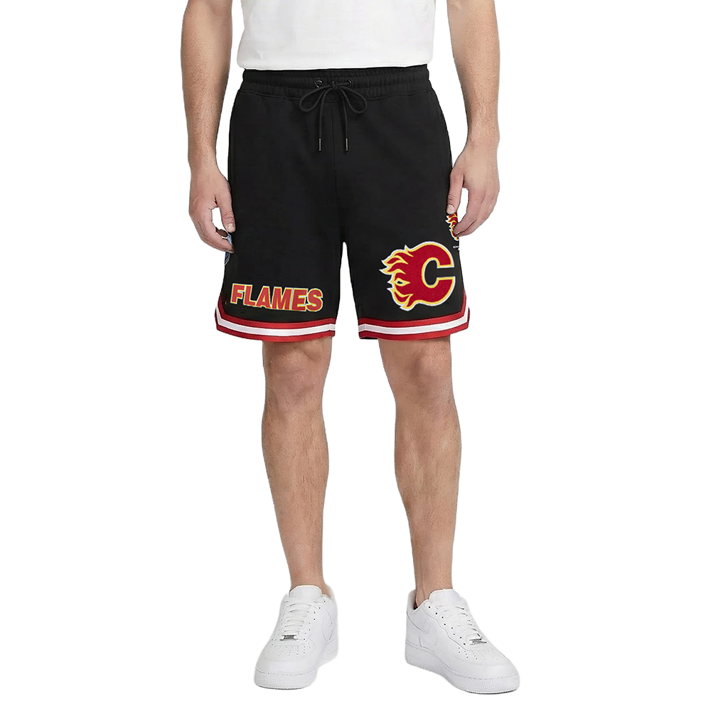 NHL CALGARY FLAMES CLASSIC CHENILLE MEN'S DK SHORT (BLACK/RED)