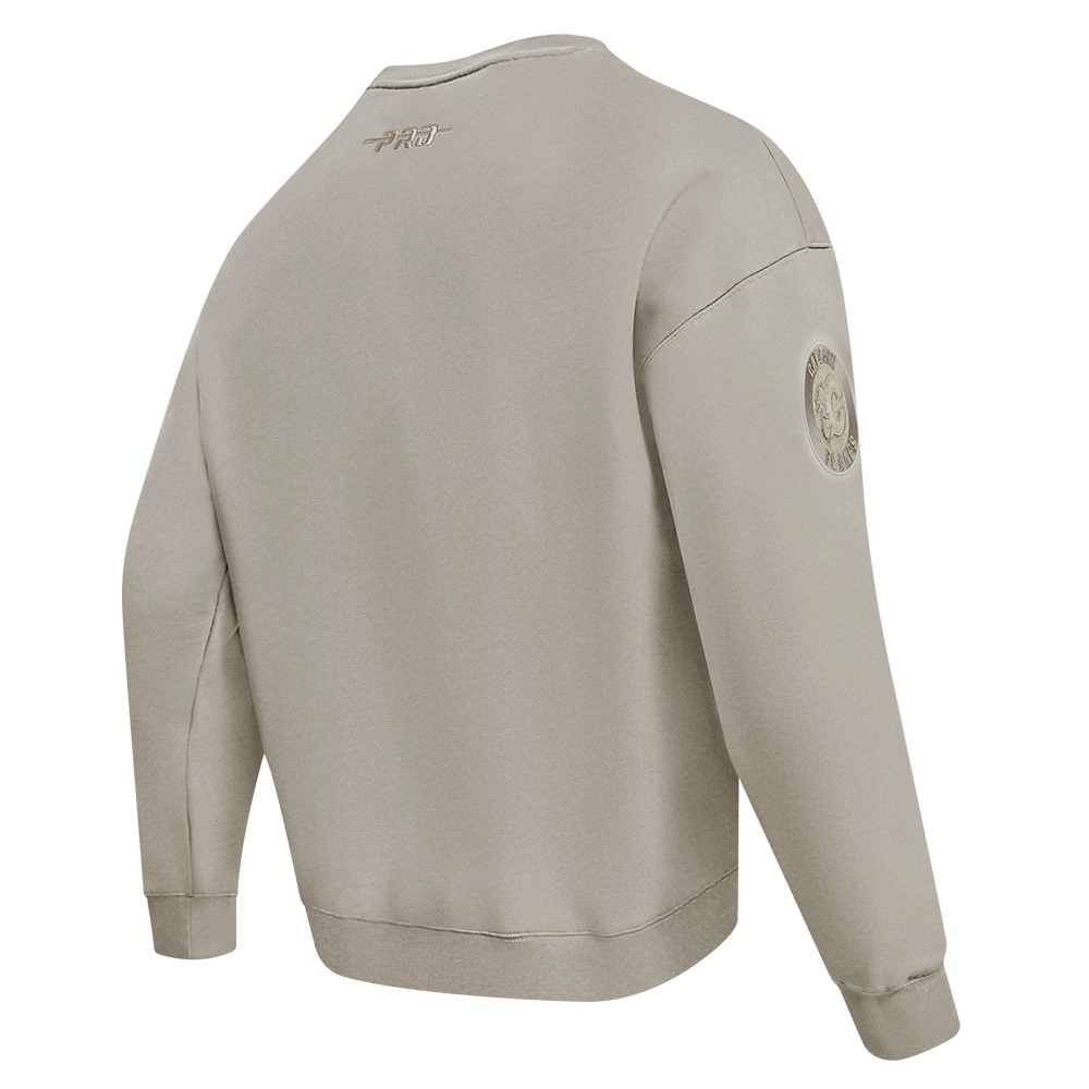 NHL CALGARY FLAMES NEUTRAL CHANDAIL À COL ROND EN MOLLETON À ÉPAULES TOMBANTES POUR HOMME (TAUPE)