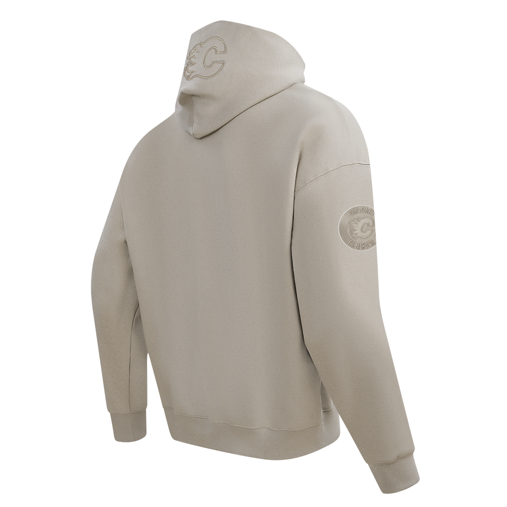 NHL CALGARY FLAMES NEUTRAL MEN'S  DROP SHOULDER FLC PO HOODIE (TAUPE)