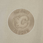 NHL CALGARY FLAMES NEUTRAL MEN'S  DROP SHOULDER FLC PO HOODIE (TAUPE)